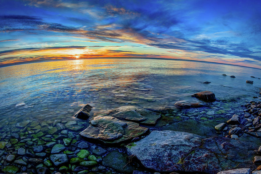 Fisheye sunset Photograph by David Heilman