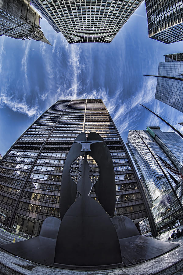 Fisheye View Of Chicagos Picasso Photograph