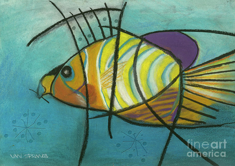 Fish Drawing - Fishfish by Patty Van Sprang
