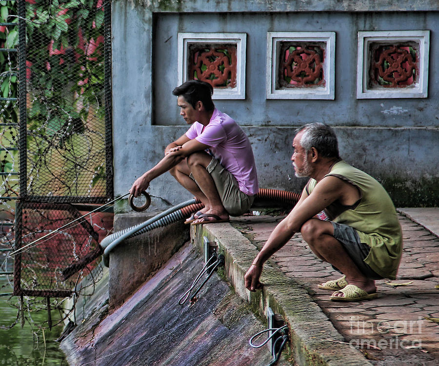 Fishing 2 Vietnamese Men  Photograph by Chuck Kuhn