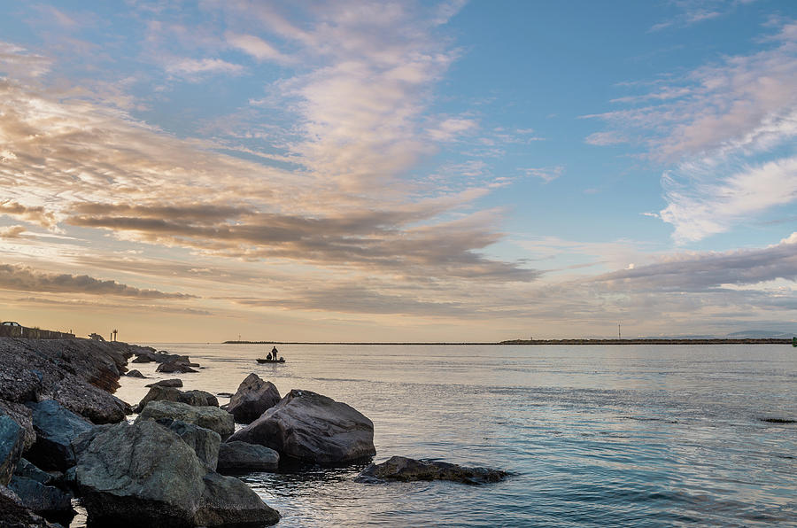 Boat Photograph - Fishing Along the South Jetty by Greg Nyquist