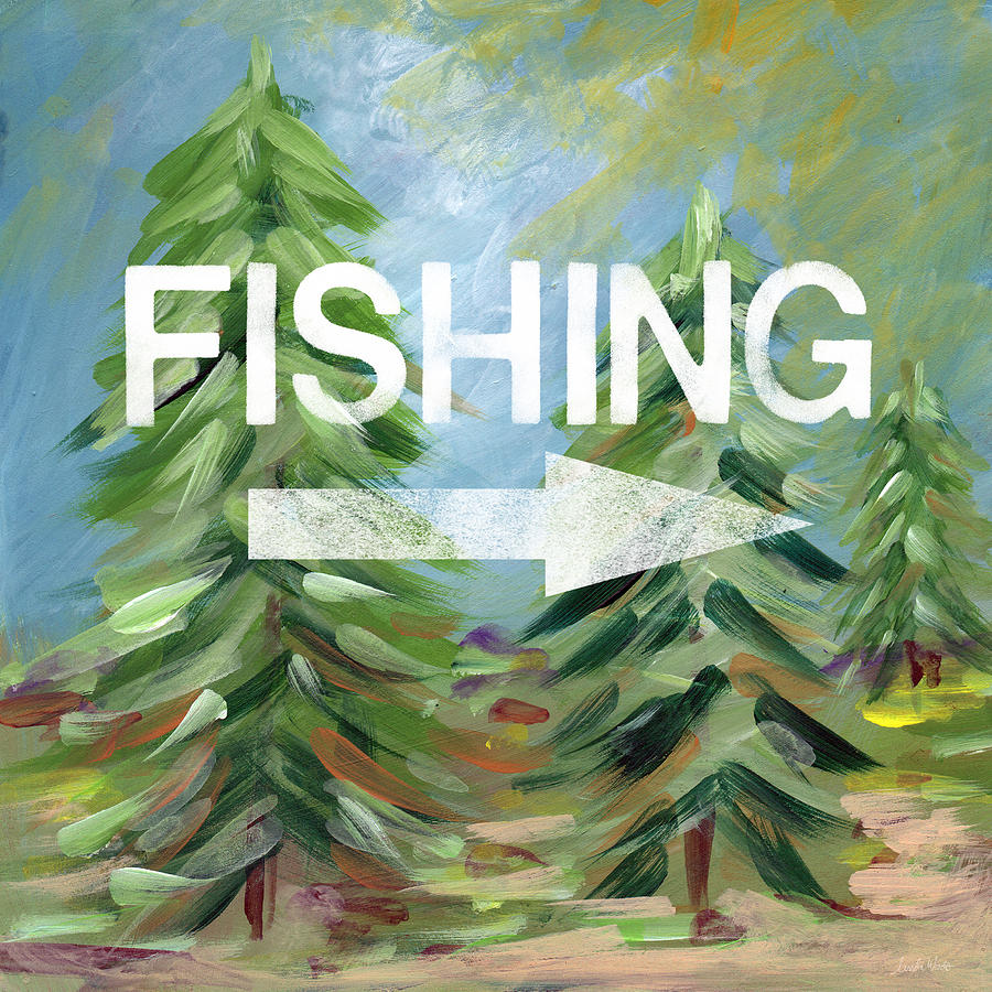 Fishing- Art by Linda Woods Painting by Linda Woods
