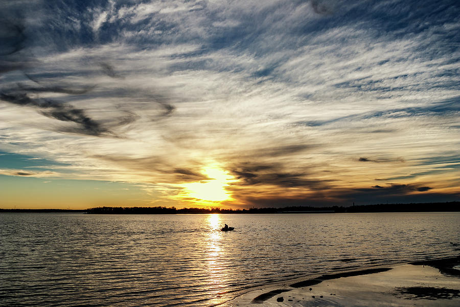 Fishing at Sunset Photograph by Doug Long