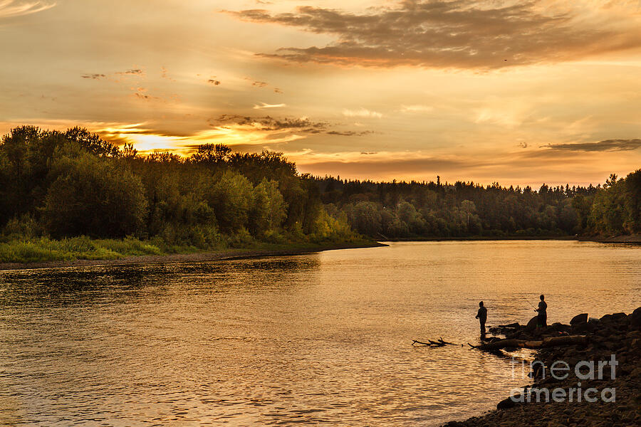 Fishing At Sunset Photograph by Robert Bales