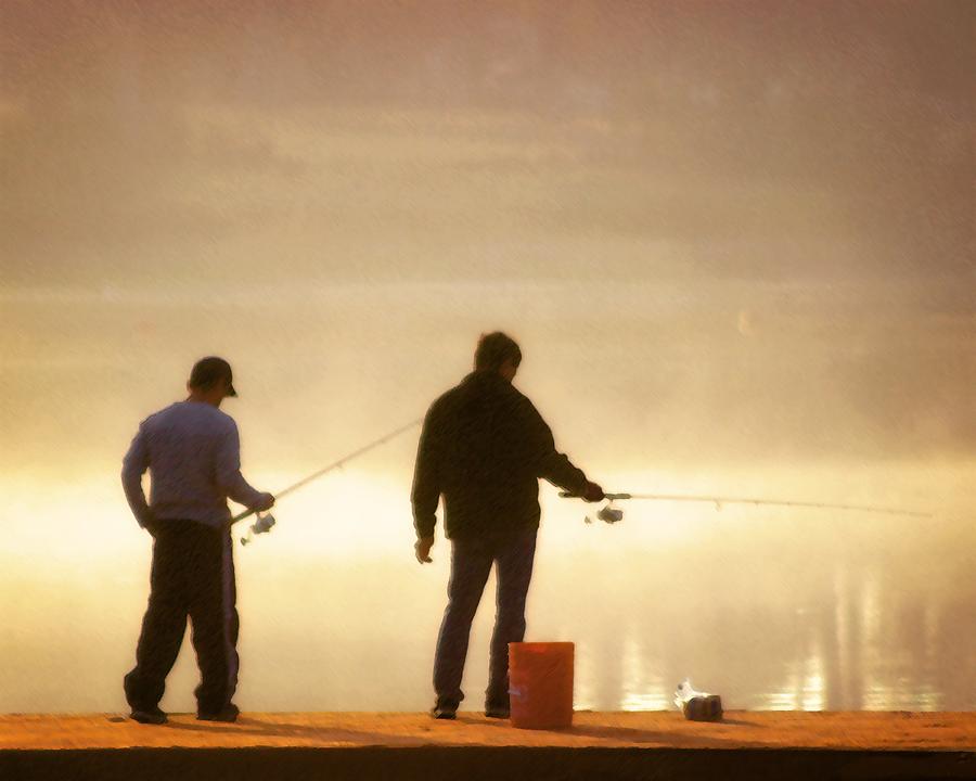 Fishing at the Lagoon Photograph by Timothy Bulone