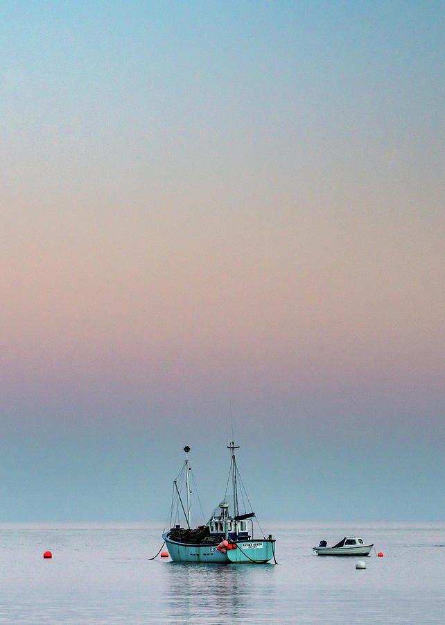 Fishing Boat at Dusk Portrait Photograph by Framing Places