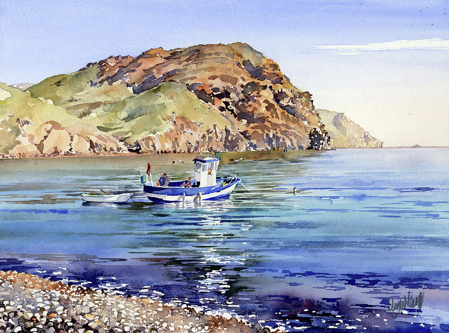 Fishing Boat At Las Negras Painting by Margaret Merry