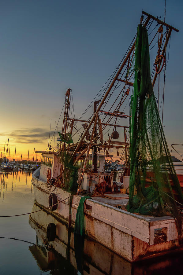 Fishing Boat at Sunset Photograph by Leticia Latocki
