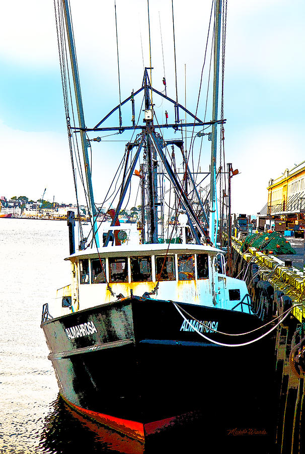 Fishing Boat Boston Harbor Digital Art by Michelle Constantine