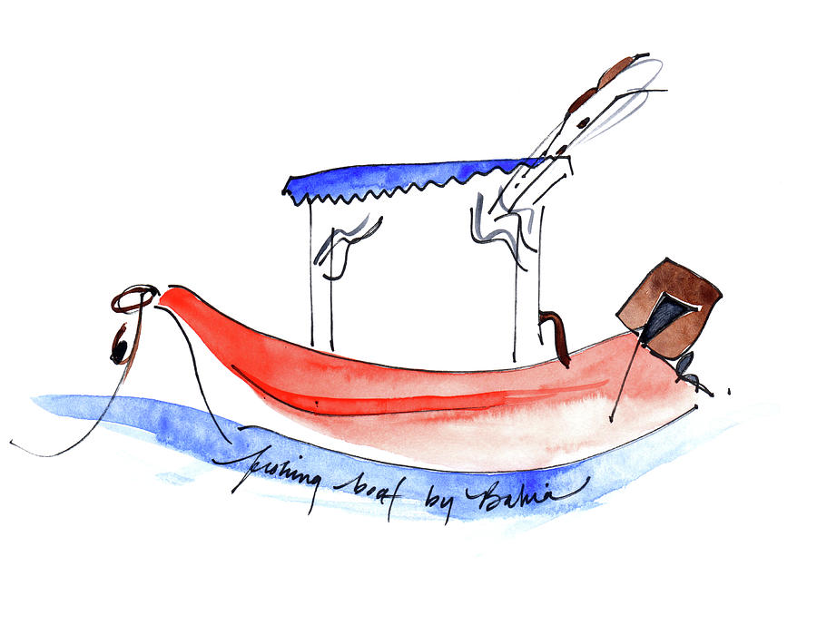 Fishing Boat by Bahia Painting by Anna Elkins