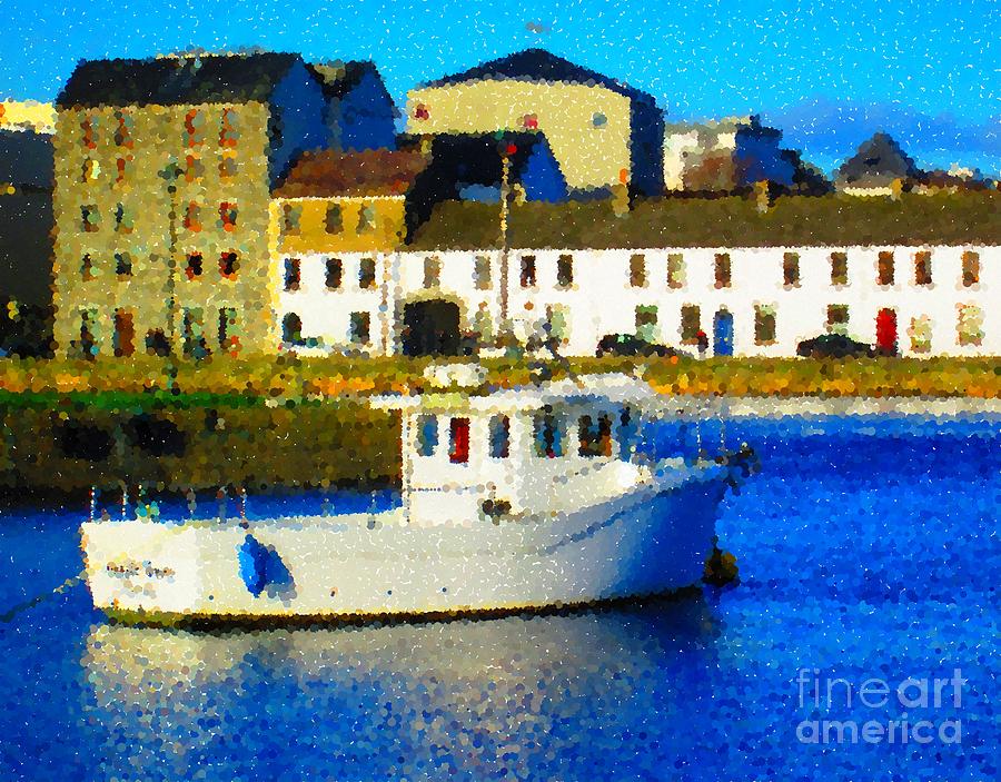 Wall art print of Fishing boat galway  Painting by Mary Cahalan Lee - aka PIXI