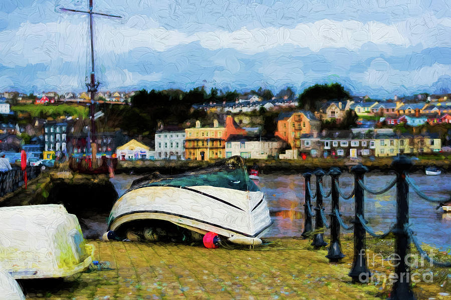 Fishing boat in Kinsale - painterly Digital Art by Les Palenik