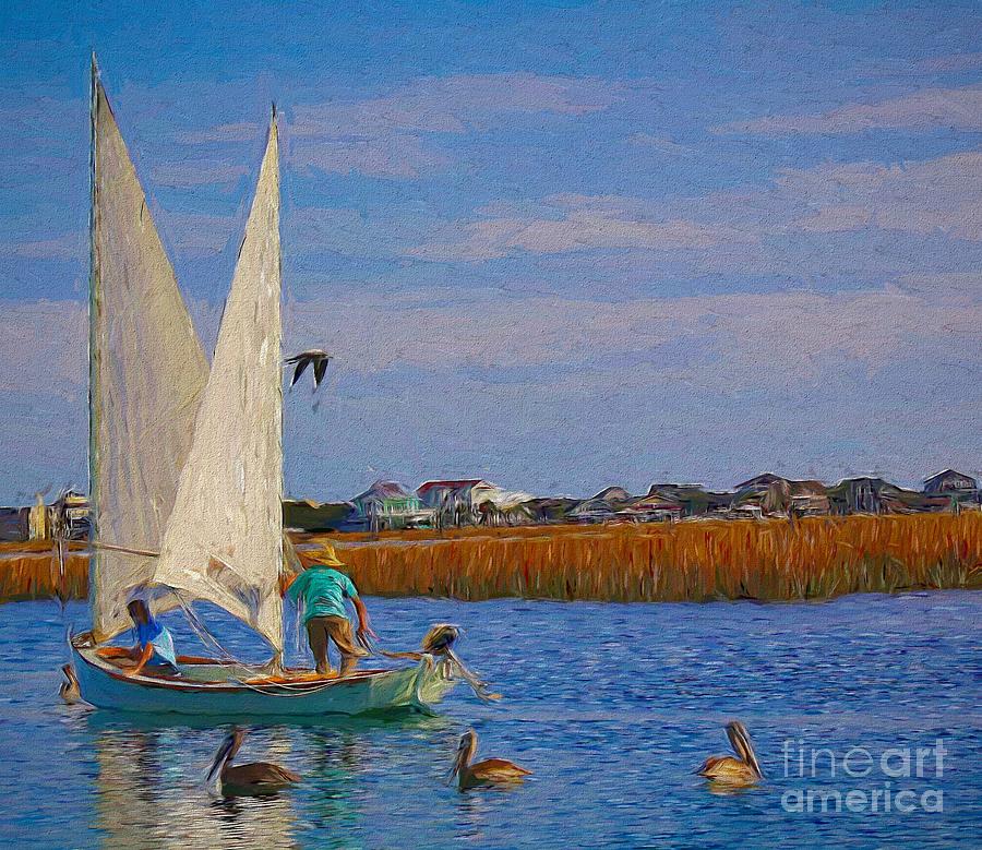 Pelican Photograph - Fishing Boat Palette Knife by Paulette Thomas