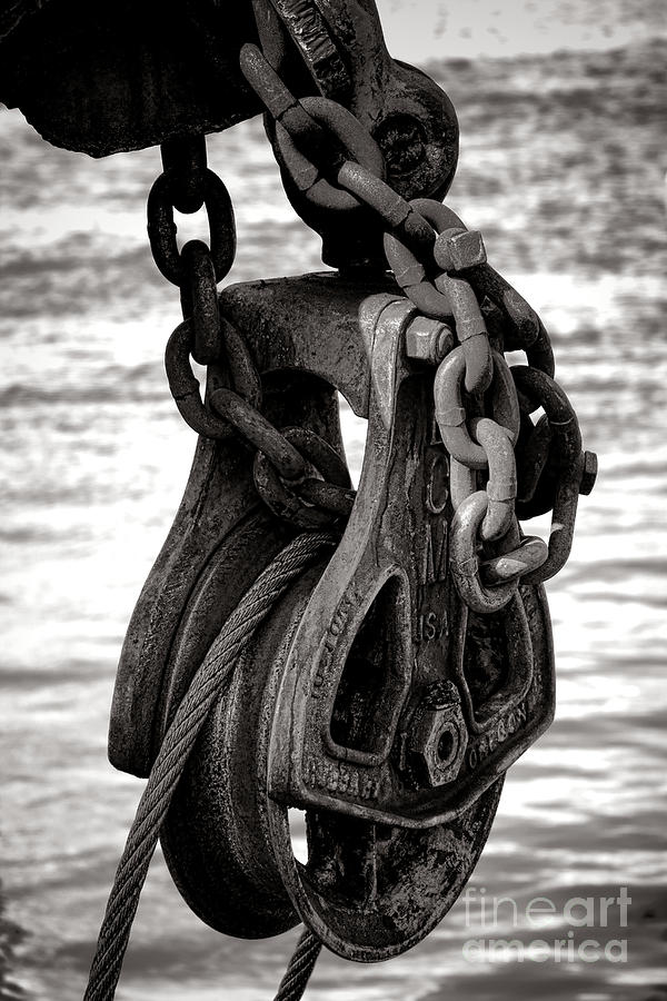 Fishing Boat Pulley Photograph by Olivier Le Queinec
