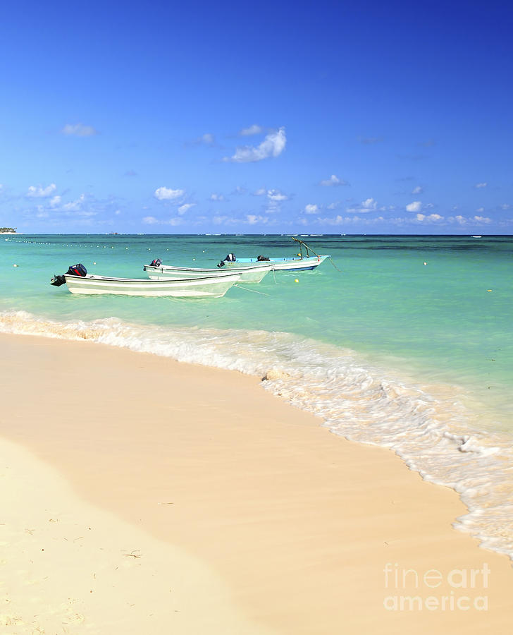 Fishing boats in Caribbean sea Photograph by Elena Elisseeva