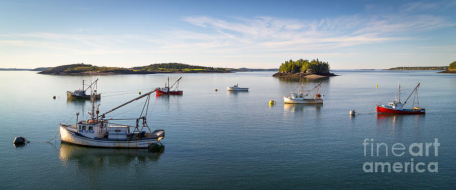 Boat Photograph - Fishing Boats in Lubec Harbor by Benjamin Williamson