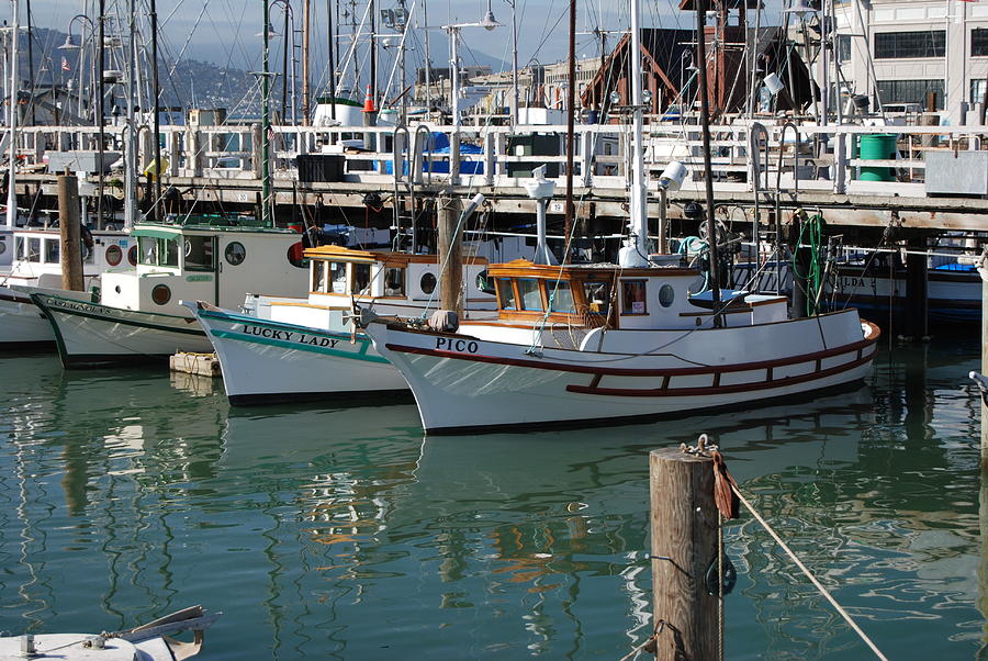 Boat Photograph - Fishing Boats in San Francisco by Gene Sizemore