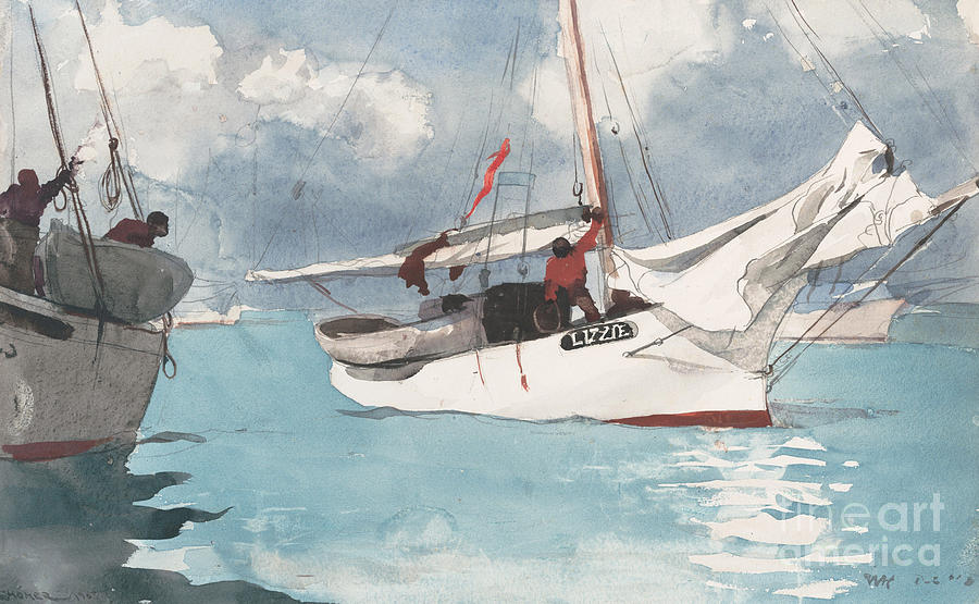 Fishing Boats, Key West, 1903 Painting by Winslow Homer