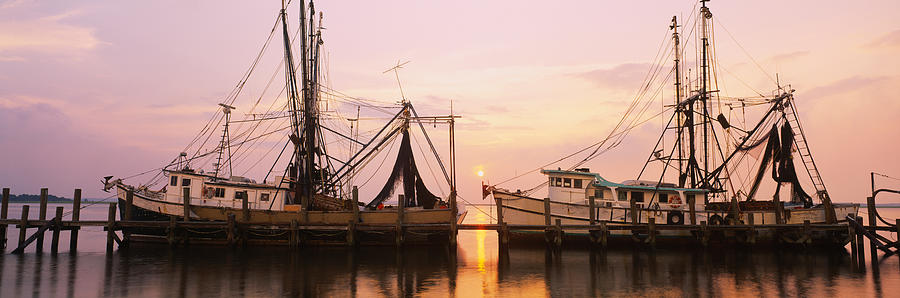 Fishing Boats Moored At A Dock, Amelia Photograph by Panoramic Images