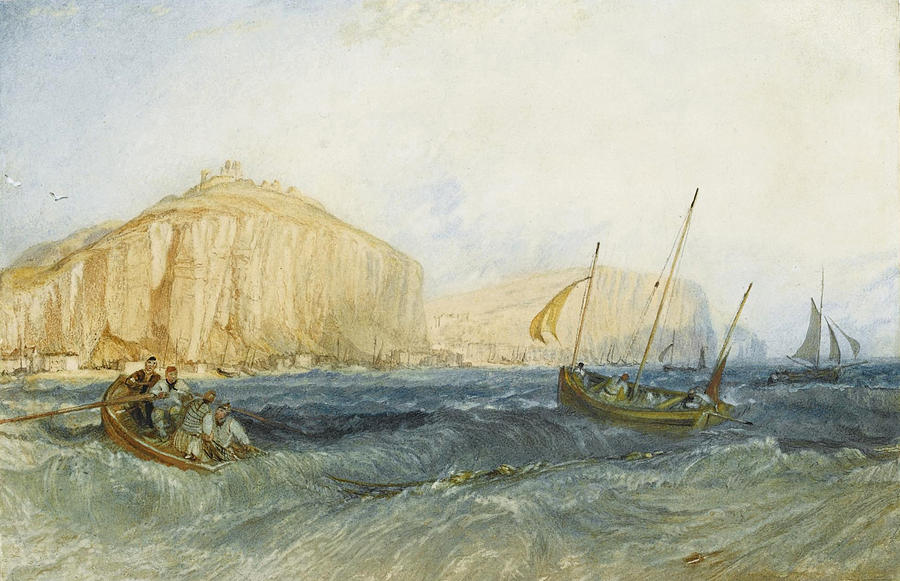 Fishing Boats off Hastings Drawing by Joseph Mallord William Turner