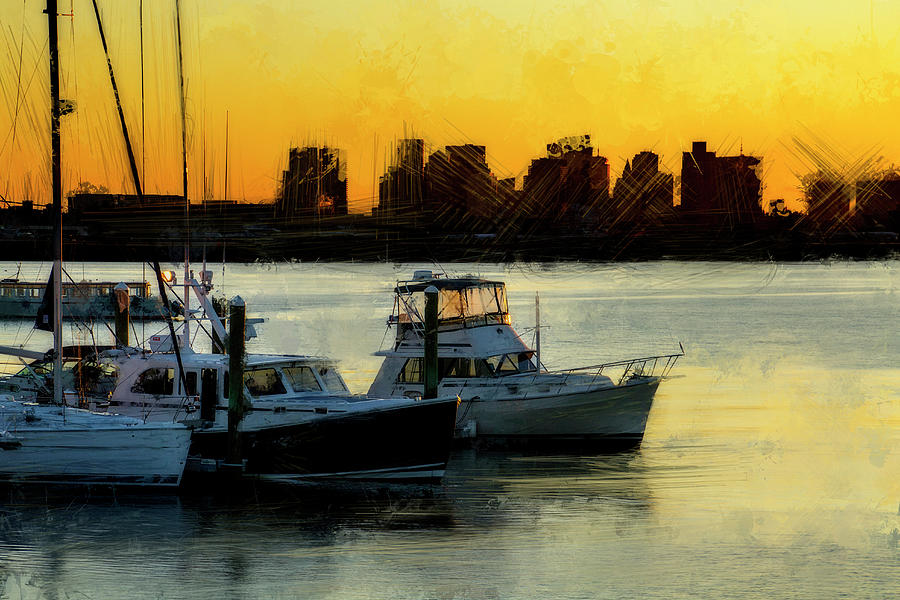 Fishing Boats Digital Art by Terry Davis