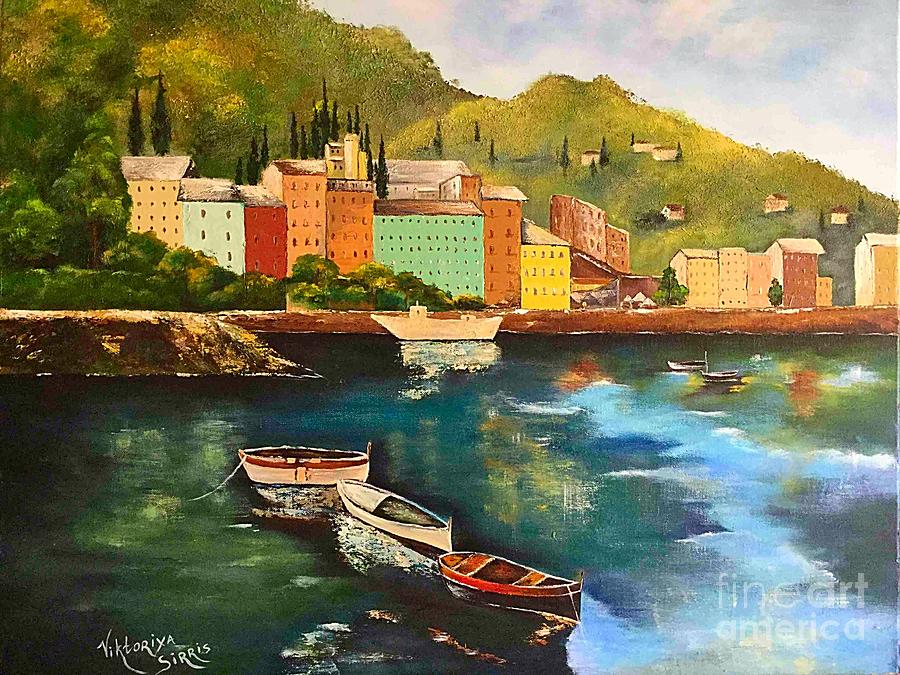 Fishing Boats Painting by Viktoriya Sirris