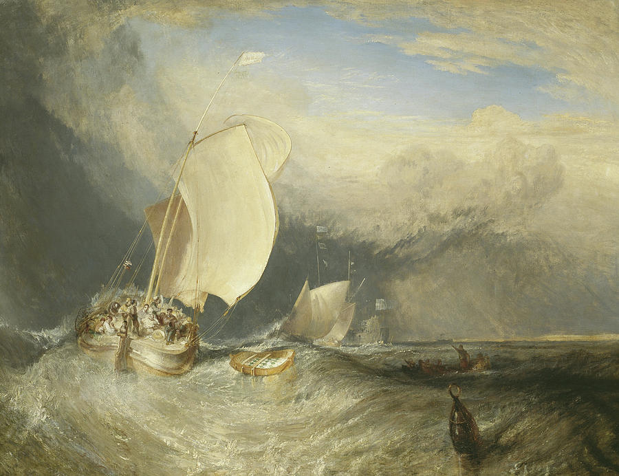 Joseph Mallord William Turner Painting - Fishing Boats with Hucksters Bargaining for Fish by Joseph Mallord William Turner
