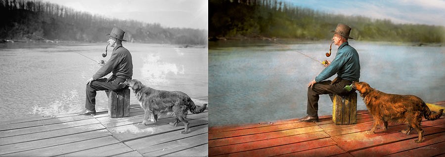Fishing - Booze hound 1922 - Side by Side Photograph by Mike Savad
