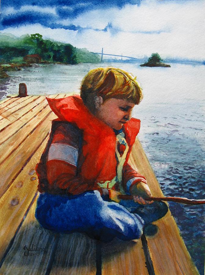 Fishing Boy Painting by Juliana Bradley - Fine Art America