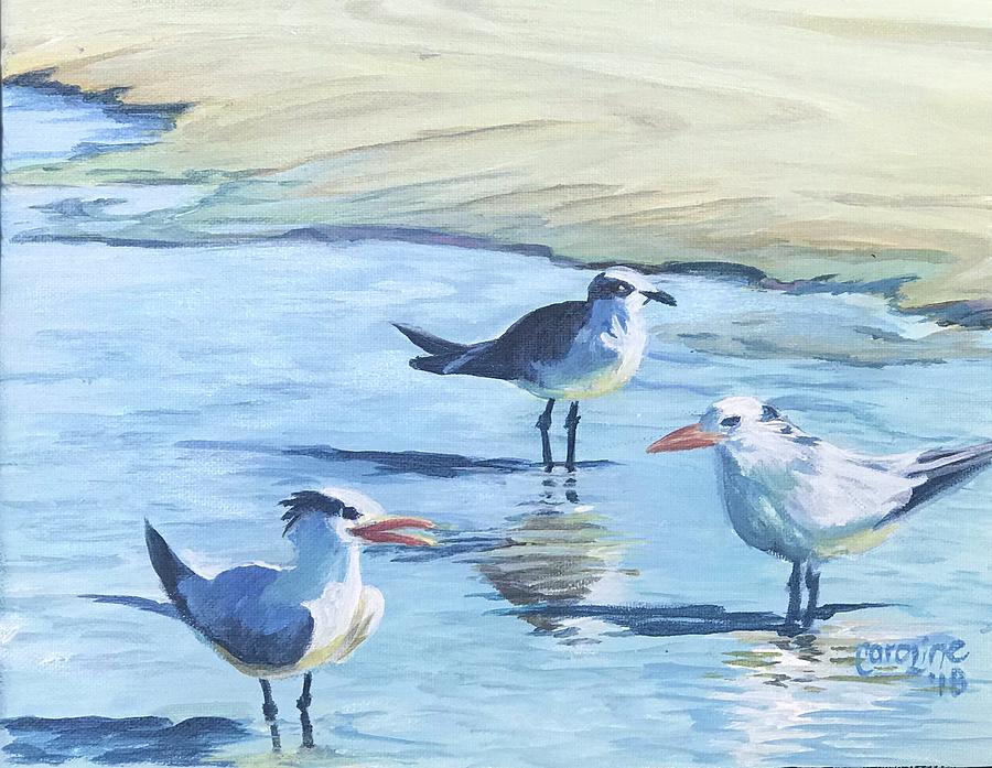 Fishing break Time Painting by Caroline Conkin | Fine Art America