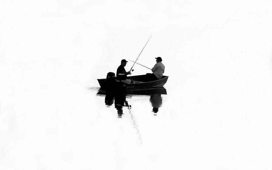 Black And White Photograph - Fishing Buddies by David Lee Thompson