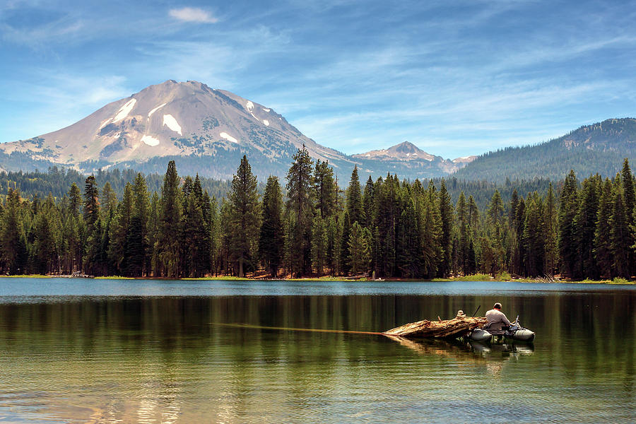 Fishing By Mount Lassen Photograph by James Eddy