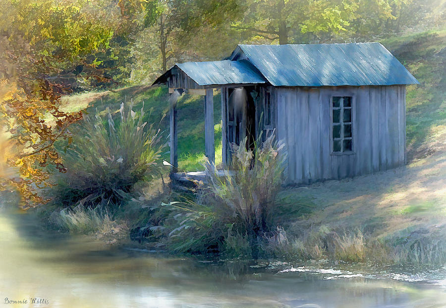Fishing cabin Digital Art by Bonnie Willis