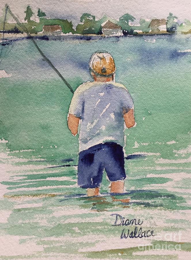 Fishing Painting by Diane Wallace
