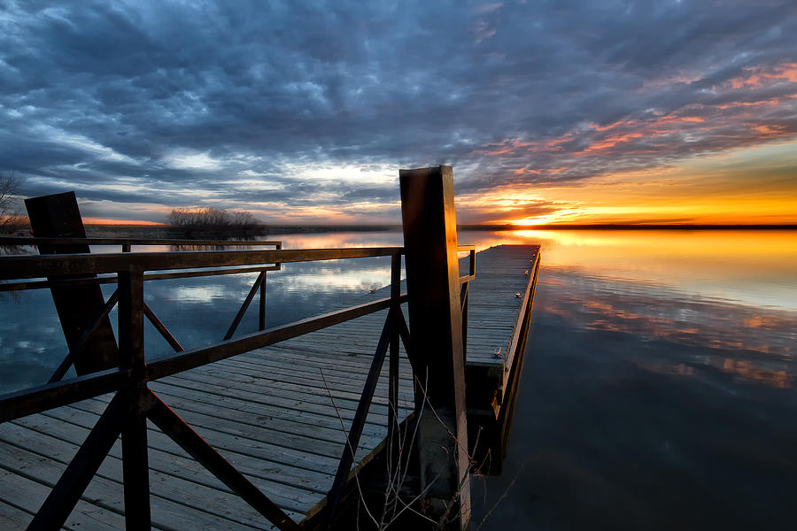 Fishing Dock Sunrise Photograph by Ronda Kimbrow