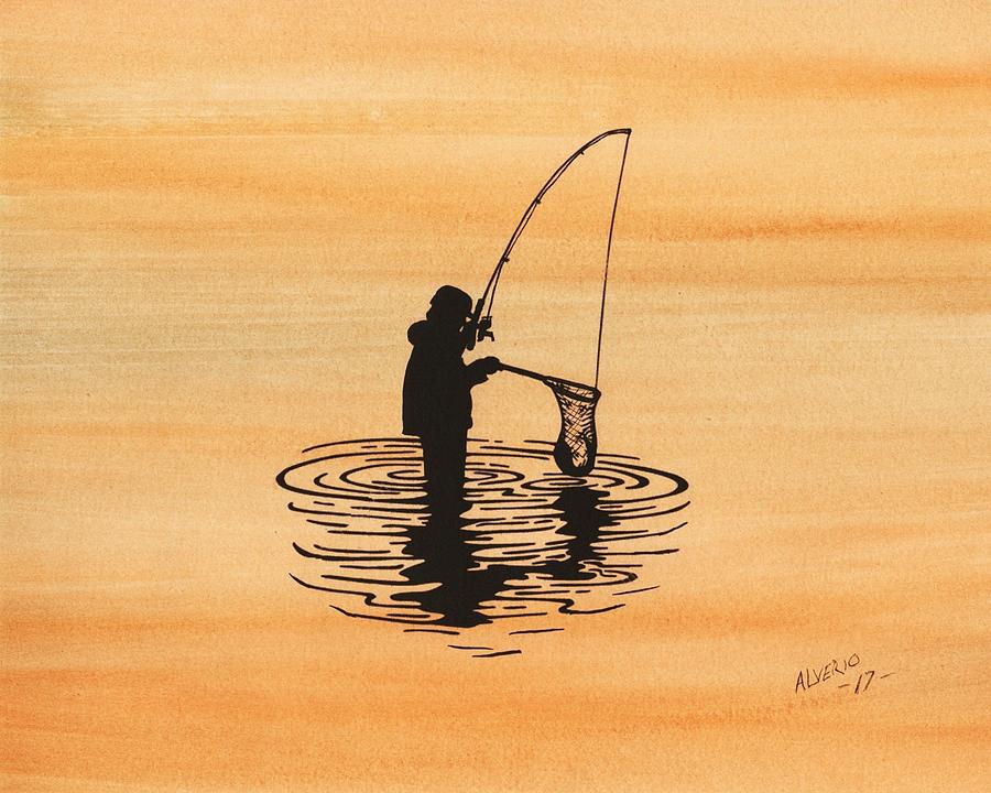 Fishing Painting by Edwin Alverio