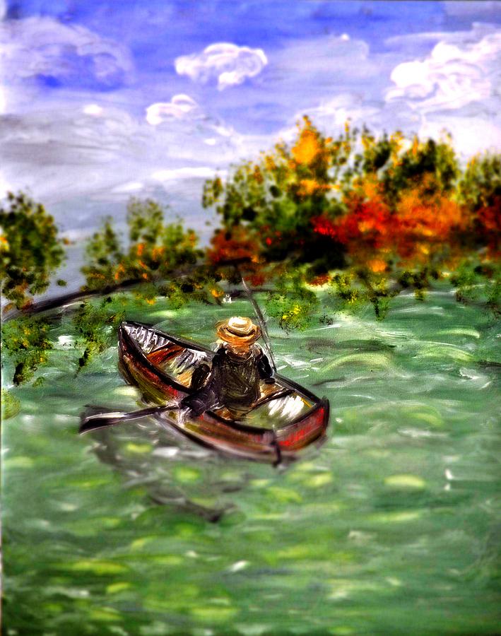 Fishing Painting by Evelina Popilian