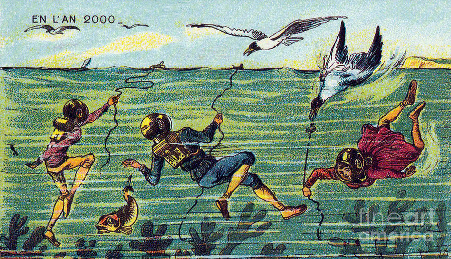 Fishing For Seagulls, 1900s French Photograph by Science Source