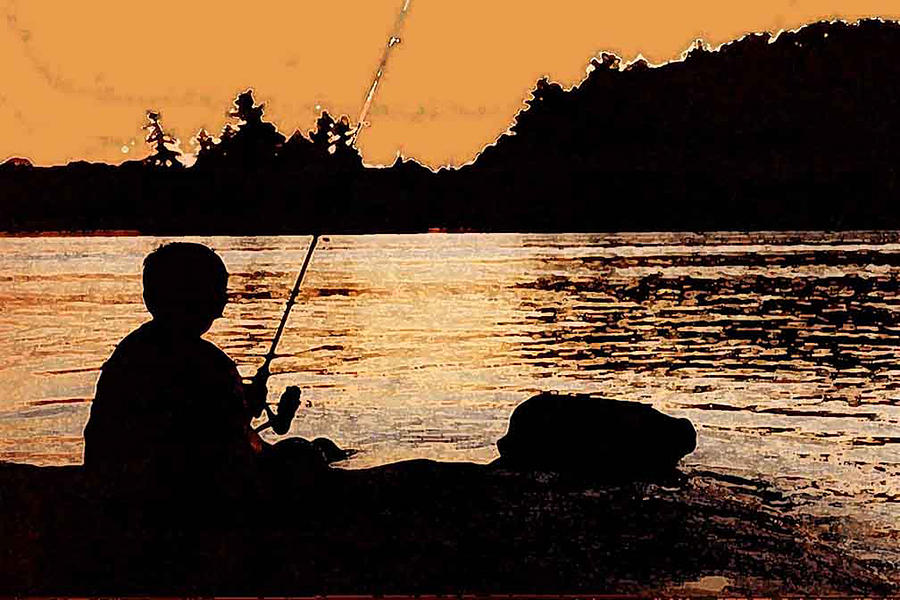 Fishing From a Rock AE Photograph by Lyle Crump
