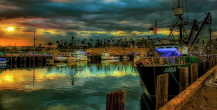 Fishing Harbor at Sunset Photograph by Joseph Hollingsworth