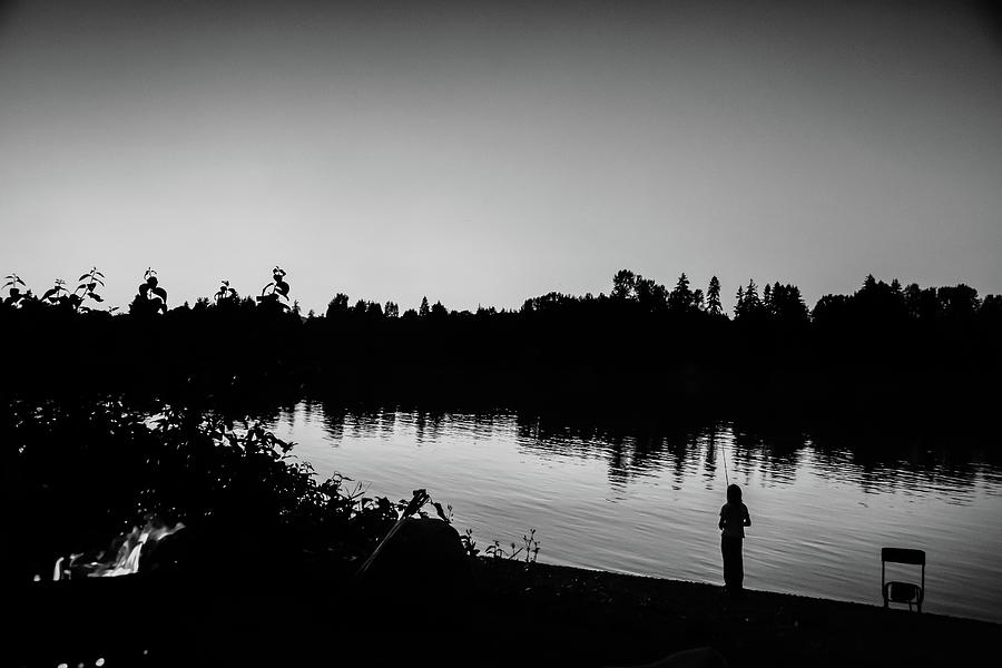 Fishing in Black and White Photograph by Monte Arnold