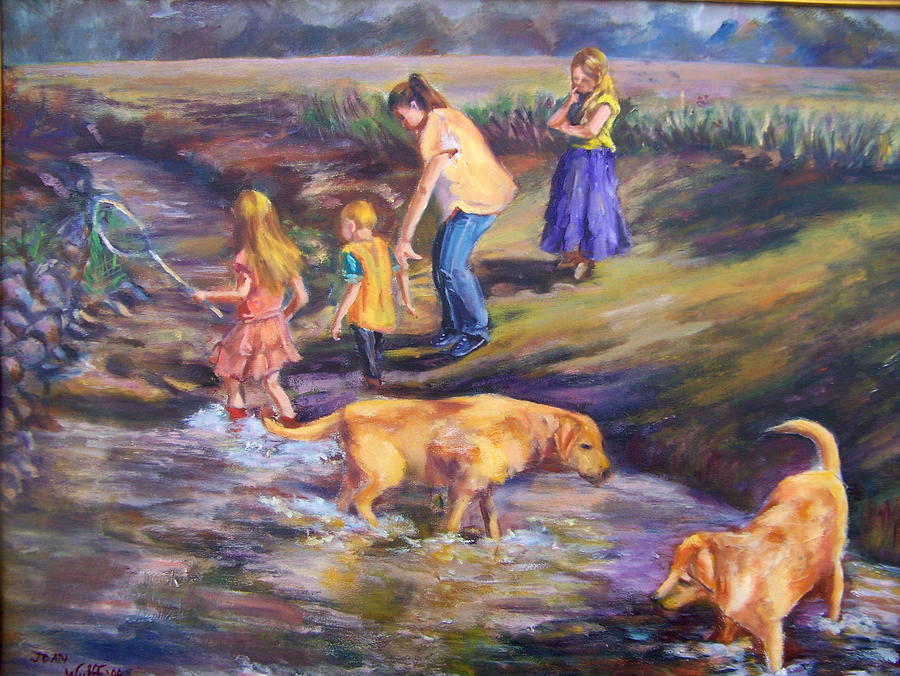 Children Painting - Fishing In The Brook by Joan Wulff