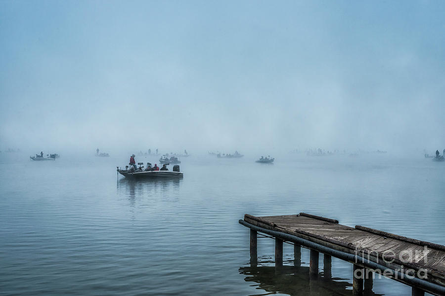 Fishing in the Fog Summersville Lake  Photograph by Thomas R Fletcher