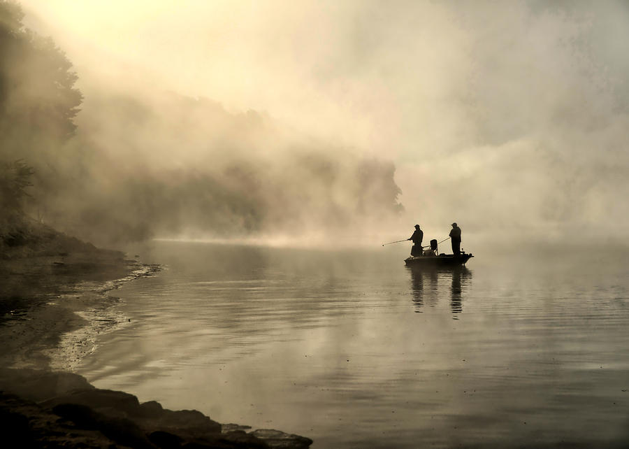 Fishing in the Mist Photograph by Edward Myers