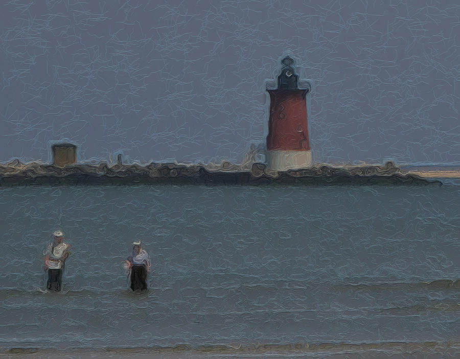 Delaware Beaches Photograph - Fishing in the Ocean by Kathi Isserman