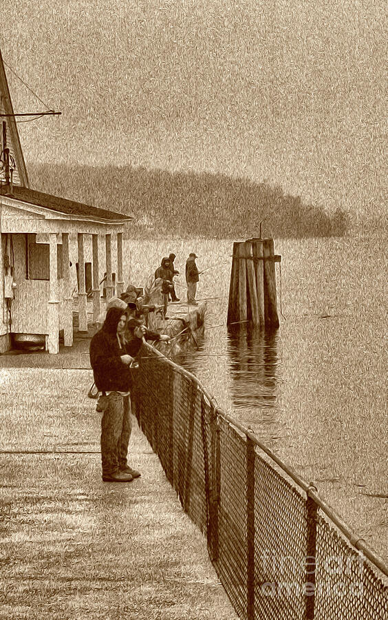 Fishing In The Rain Photograph by Skip Willits
