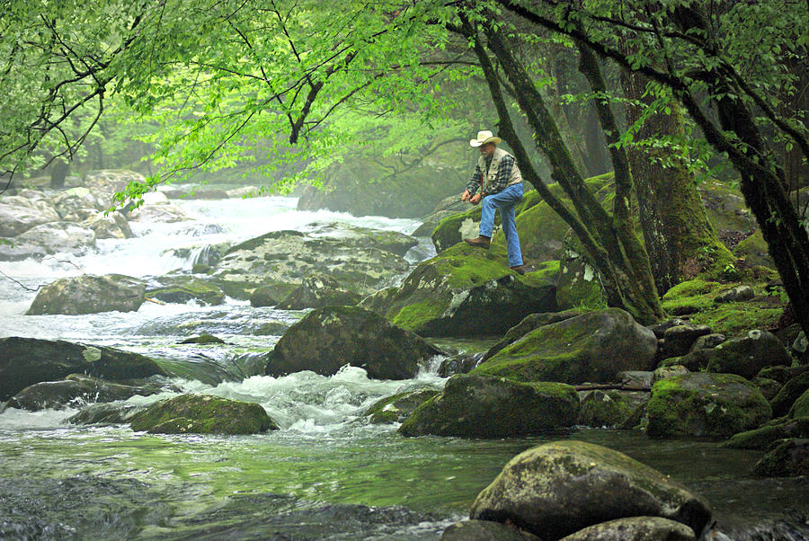 Fishing in the Smokies Photograph by Marty Koch
