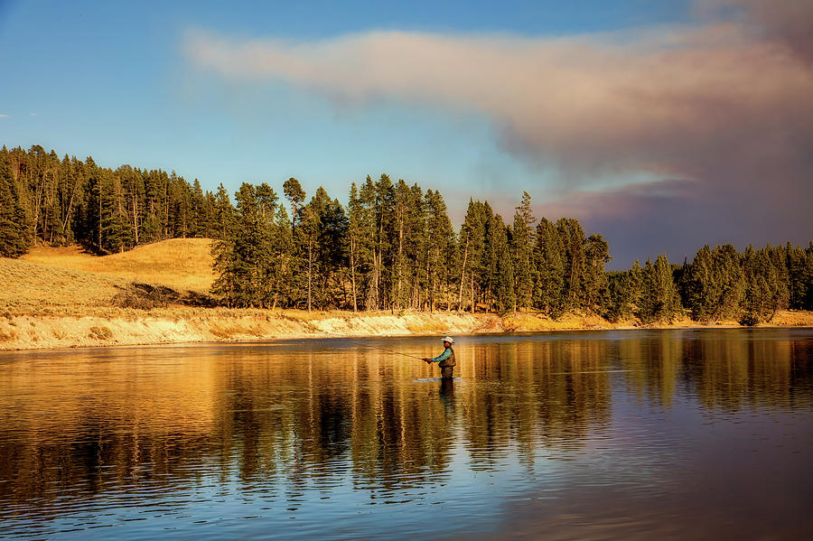 Fishing In The Yellowstone River Photograph by Mountain Dreams