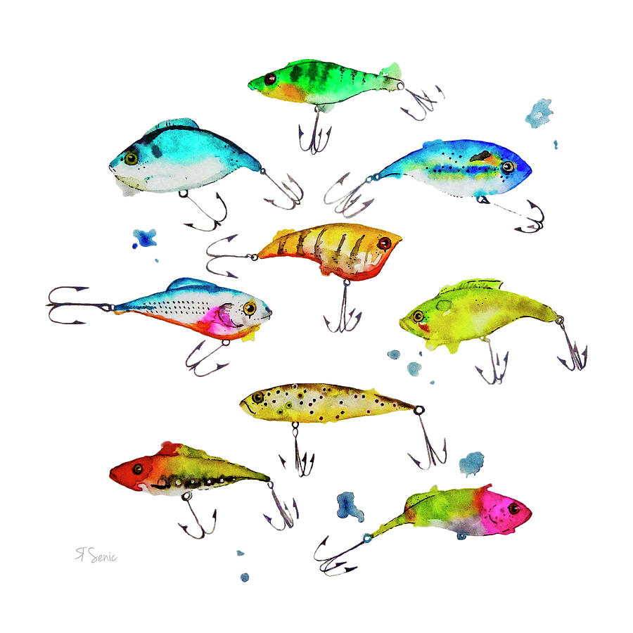 Fishing Lures Digital Art - Fishing is Fly No4 by Roleen  Senic
