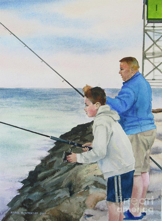 Fishing Painting by Karol Wyckoff